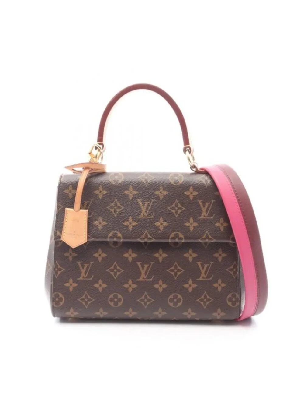 ★SOLD★ Louis Vuitton Handbag Cluny BB 2-Way Rose Canvas Leather - Picture 1 of 12